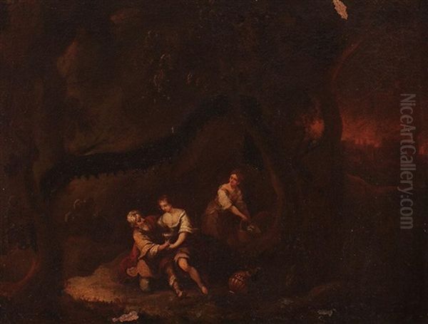 Lot Y Sus Hijas Oil Painting by Francisco Antolinez Y Ochoa