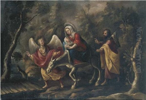 Huida A Egipto Oil Painting by Francisco Antolinez Y Ochoa