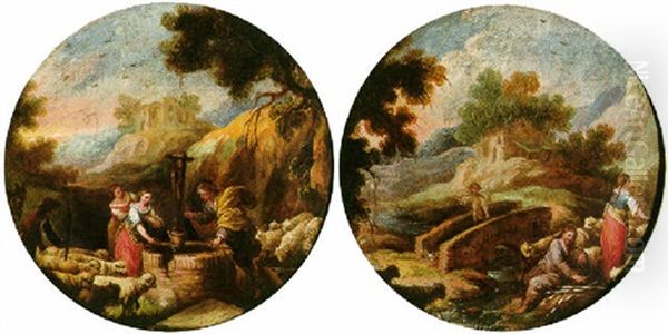 Jacob And Rachel At The Well Oil Painting by Francisco Antolinez Y Ochoa