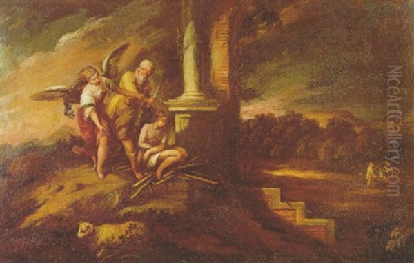 Sacrificio De Isaac Oil Painting by Francisco Antolinez Y Ochoa