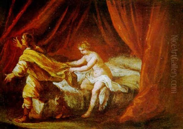 Jose Y La Mujer De Putifar Oil Painting by Francisco Antolinez Y Ochoa