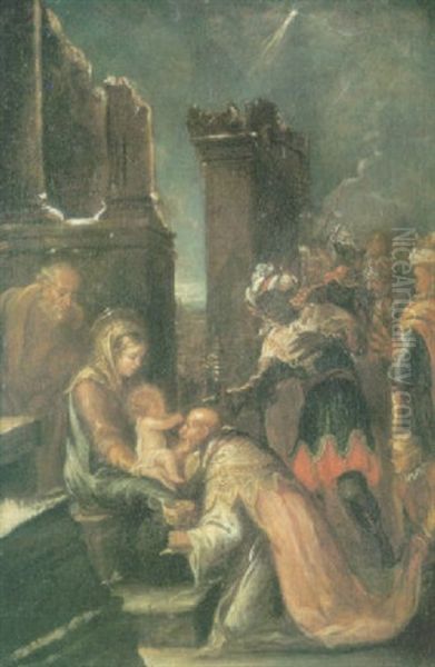 La Adoracion De Los Magos Oil Painting by Jose Antolinez