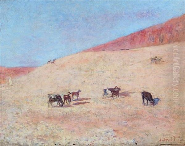 Retour Du Troupeau Oil Painting by Louis-Ferdinand Antoni