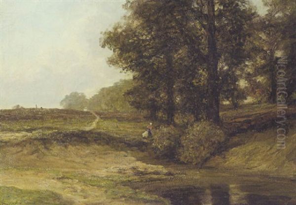 A Heath Landscape Oil Painting by Louis Apol