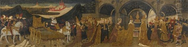 The Meeting Of Solomon And The Queen Of Sheba Oil Painting by Apollonio di Giovanni
