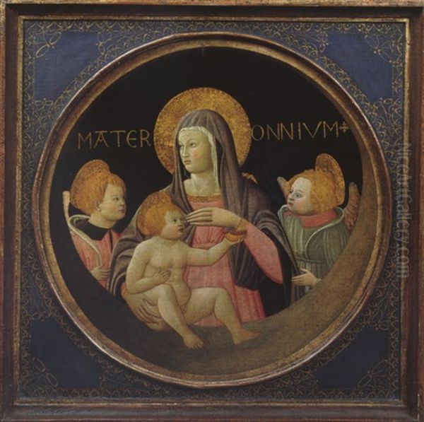 Mater Omnium. Madonna Mit Kind Und Engeln Oil Painting by Apollonio di Giovanni