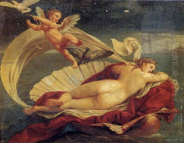 Venus Reclining On A Shell Oil Painting by Andrea Appiani the Younger