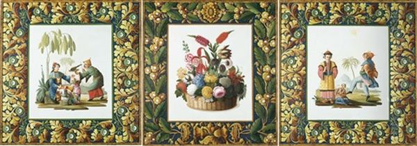 Scene Orientali E Una Natura Morta (2 Works) Oil Painting by Andrea, the Elder Appiani