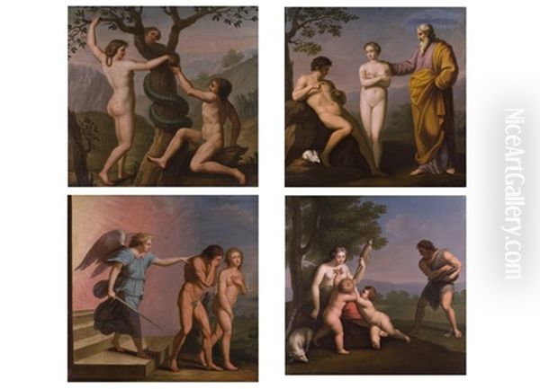 Bilderserie Von Vier Darstellungen Aus Dem Biblischen Adam Und Eva-thema Oil Painting by Andrea, the Elder Appiani