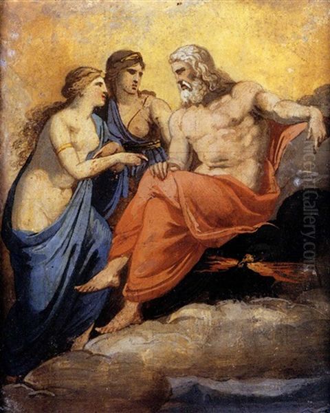 Giove Accoglie Venere Ferita Oil Painting by Andrea, the Elder Appiani
