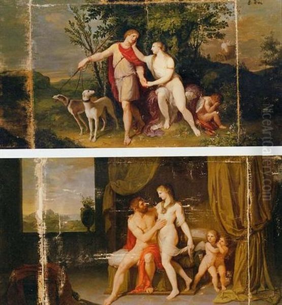 Venus And Adonis Oil Painting by Andrea, the Elder Appiani