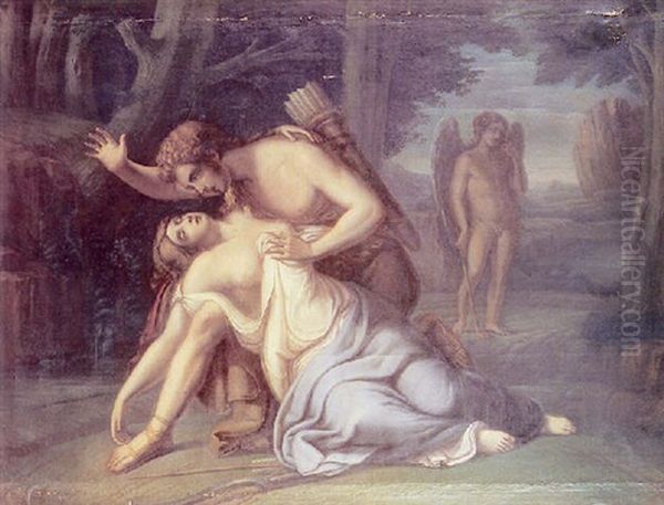 Psyche Et Cupidon Oil Painting by Andrea, the Elder Appiani
