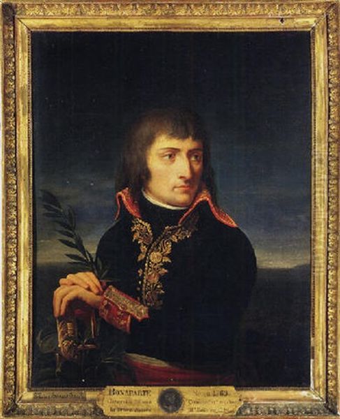 Portrait Of Napoleon Bonaparte, His Hands Resting On The Hilt Of A Sword, Before A Landscape Oil Painting by Andrea, the Elder Appiani