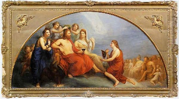 Giove Incoronato Nell'olimpo Oil Painting by Andrea, the Elder Appiani