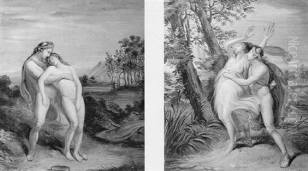 Apollo E Dafne Oil Painting by Andrea, the Elder Appiani