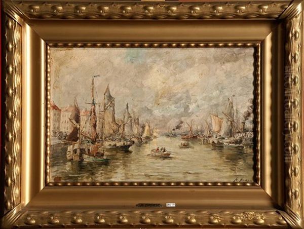 Coin D'un Port Anime Oil Painting by Henri Arden