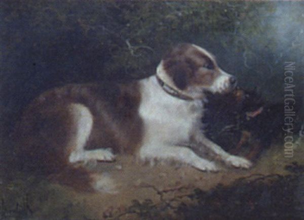 Dogs Ratting Oil Painting by Edward Armfield