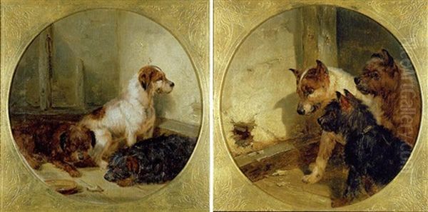 Wide Awake (+ Rather Sleepy; 2 Works) Oil Painting by George Armfield