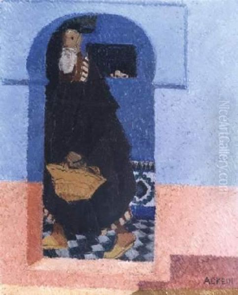 Jeu De Regards Dans La Medina De Meknes Oil Painting by Marcelle Ackein