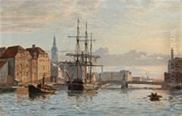 View Of Copenhagen Harbour Oil Painting by Vilhelm Karl Ferdinand Arnesen
