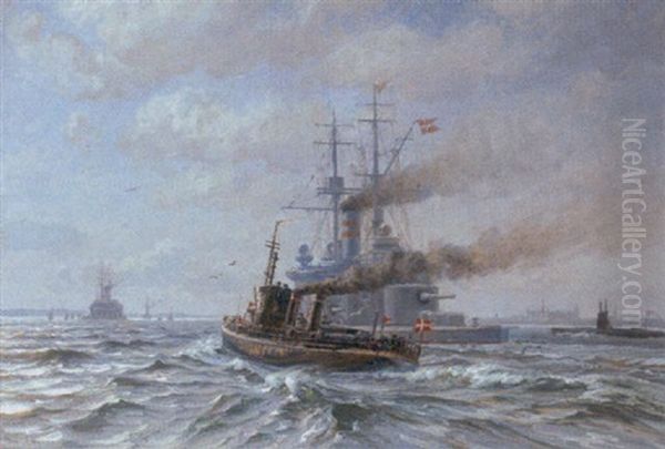 Peter Skram Ud For Kronborg Oil Painting by Vilhelm Karl Ferdinand Arnesen