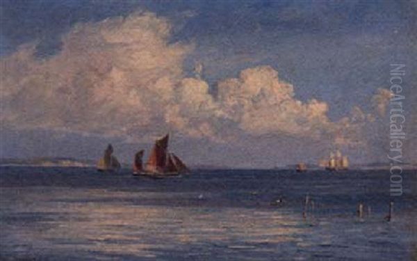 In Calm Waters Oil Painting by Vilhelm Karl Ferdinand Arnesen