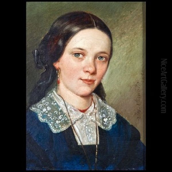 Ritratto Di Ragazza Tirolese Oil Painting by Josef Arnold the Younger
