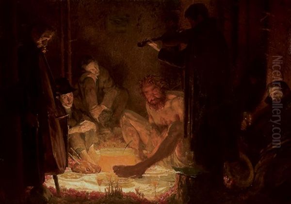 A Fete For Rubezahl Oil Painting by Herbert Arnold