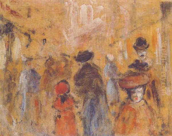 The Foyer Of The Theatre In The Hague Oil Painting by Floris Arntzenius