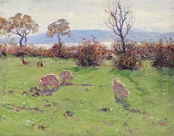 Herbstliche Wiese Oil Painting by Carl Arp