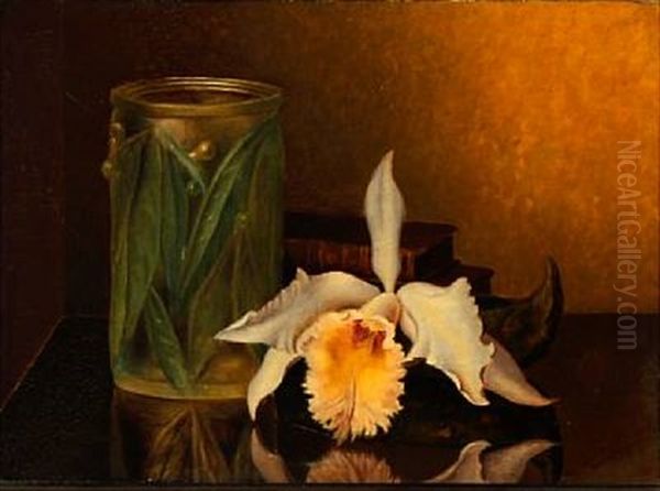 Still Life With A Flower, A Vase And Books Oil Painting by Bernardus Arps