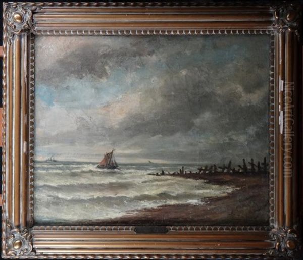 Seascape Oil Painting by Louis Artan De Saint-Martin
