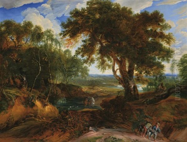 Der Wald Von Soignes Oil Painting by Jacques d' Arthois