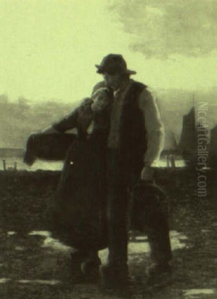 Road Home At Twilight Oil Painting by David Adolf Constant Artz