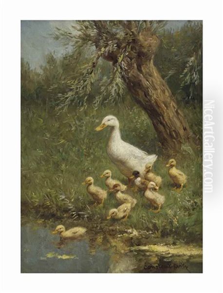 The First Swim Oil Painting by David Adolph Constant Artz