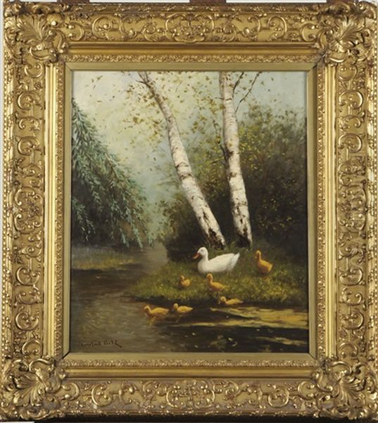 La Mare Aux Canards Oil Painting by David Adolph Constant Artz