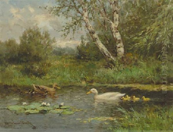 The First Swim Oil Painting by David Adolph Constant Artz