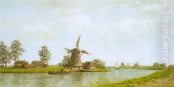 Polderlandschap Oil Painting by David Adolph Constant Artz