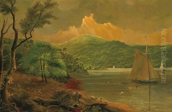Sailing On The Hudson Oil Painting by Henry Ary
