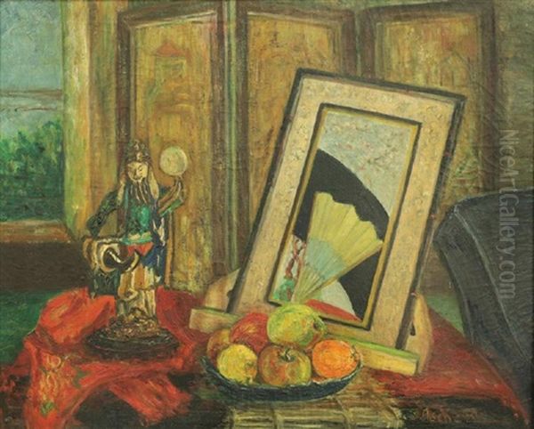 Artist's Studio Still Life Oil Painting by Georges Ascher