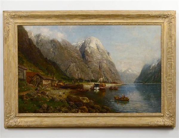 Mountainous Landscape Oil Painting by Anders Monsen Askevold