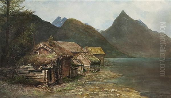 Fra Hjorundfjord Oil Painting by Anders Monsen Askevold