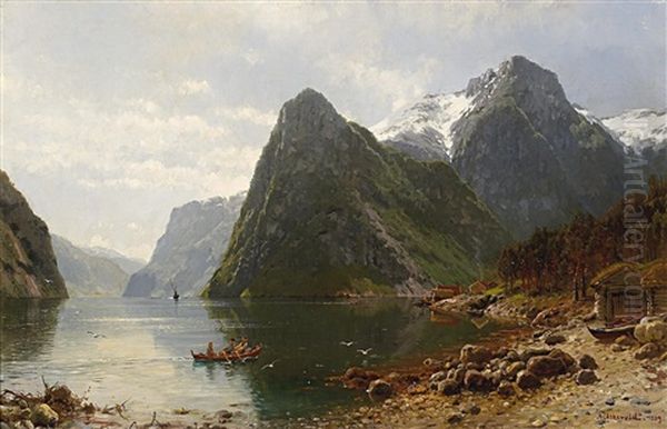 Am Norwegischen Fjord Oil Painting by Anders Monsen Askevold