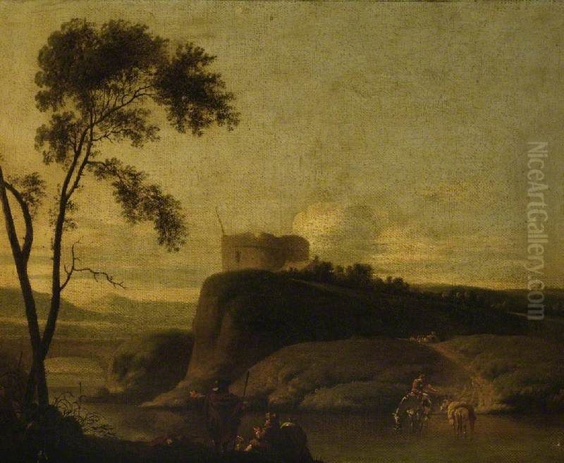 Italian Landscape Oil Painting by Jan Asselijn