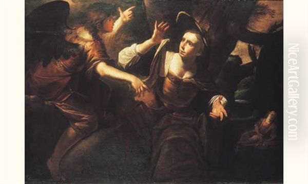 Agar Et Ismael Sauves Par L'ange Dans Le Desert Oil Painting by Gioacchino Assereto