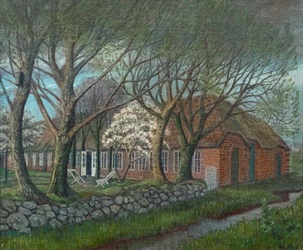 Astrupgaarden Oil Painting by Nikolai Astrup