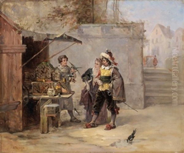 Pajareria Oil Painting by Enrique Atalaya