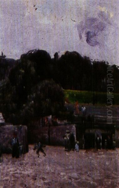 Ninos En El Parque Oil Painting by Enrique Atalaya