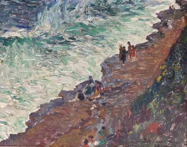 Cote Rocheuse Animee, Saint-gilles, 1923 Oil Painting by Charles Garabed Atamian