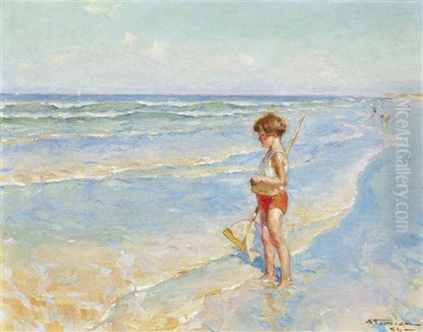 A La Peche Oil Painting by Charles Garabed Atamian